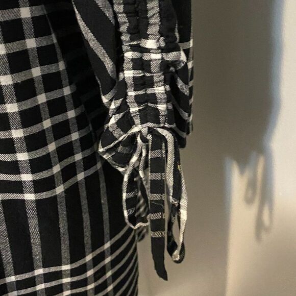 New Direction Oversized Button Up High Low Long Sleeve Shirt Dress Size M - Picture 5 of 9